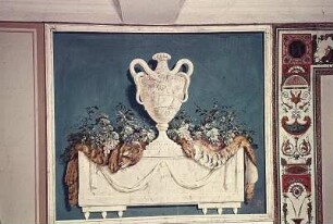 2. Obergeschoß, Selbitz Salon: Wanddekoration mit antikisierenden, grotesken Ornamenten