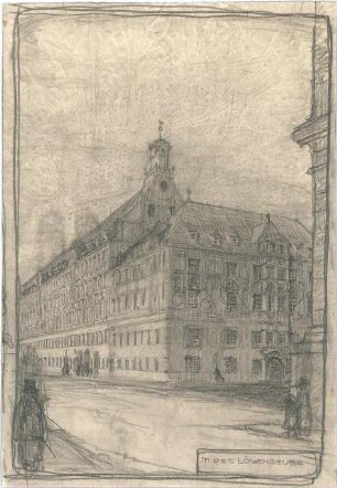 Fischer, Theodor; München; Polizeipräsidium - "In der Löwengrube" (Perspektive)