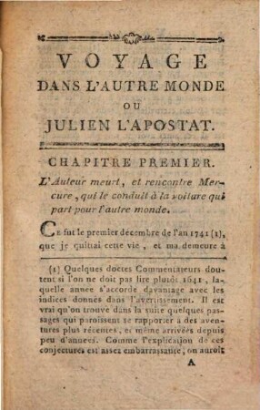 Voyage Dans L'Autre Monde, Ou Julien L'Apostat