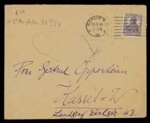 Brief von Franz Rosenzweig an Gertrud Oppenheim