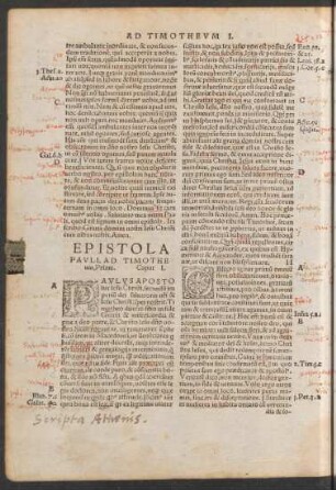 Epistola Pauli, Ad Timotheum, Prima.