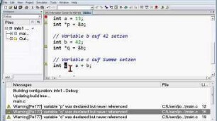 01B.1 Erste C-Programme, Zuweisung, Einzelschritt-Debugger, while, if