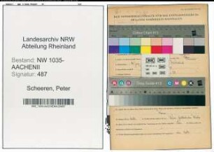 Entnazifizierung Peter Scheeren , geb. 14.06.1896 (Sanitaeter)
