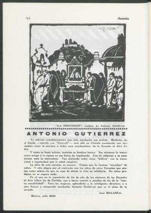 La procesión : madera de Antonio Gutiérrez