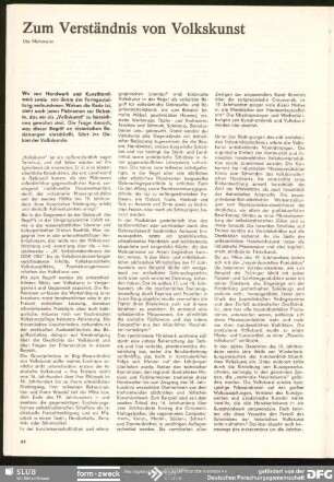 Zum Verständnis von Volkskunst : Handwerk – Kunsthandwerk – Formgestaltung