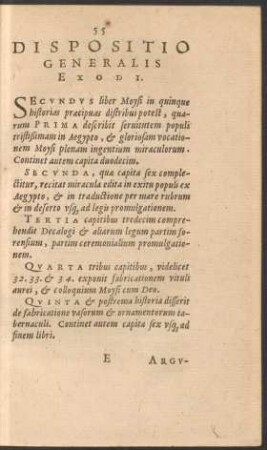 Dispositio Generalis Exodi.
