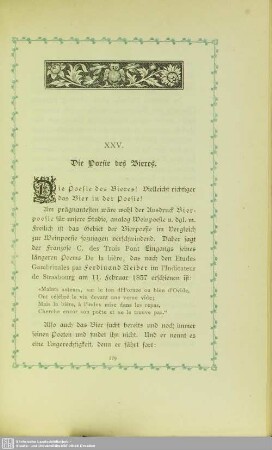 XXV. Die Poesie des Bieres