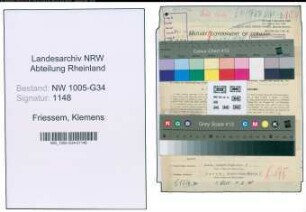 Entnazifizierung Klemens Friessem , geb. 31.01.1880 (Studienrat)