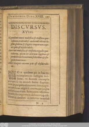 Discursus. XVIII.