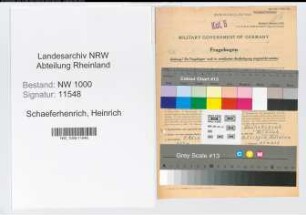 Entnazifizierung Heinrich Schaeferhenrich, geb. 05.03.1897 (Maurer)
