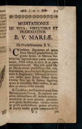 313-324, De Praedestinatione B. V.; ...