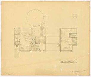 Doppelwohnhaus: Grundriss Erdgeschoss und Obergeschoss 1:50