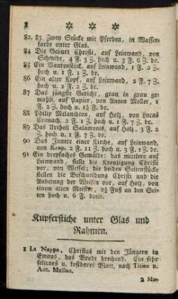 Kupferstiche unter Glas und Rahmen