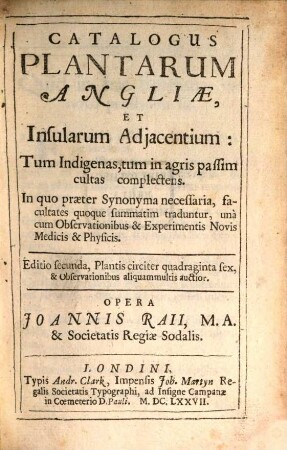 Catalogus plantarum Angliae