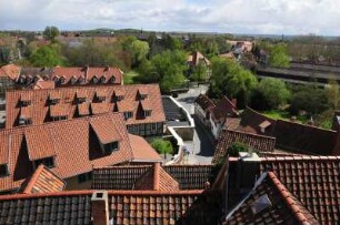 Quedlinburg - Stadtübersicht : Stadtübersicht aus dem Schlossgarten, aufgenommen in Quedlinburg am 14. April 2014. Foto Uwe Gerig