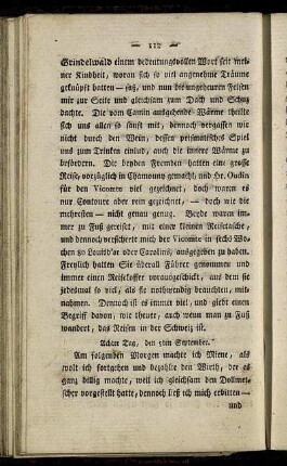 Achter Tag, den 5ten September.