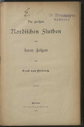 Die großen nordischen Fluthen und deren Folgen