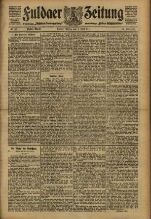 Erste Ausgabe vom Freitag, den 02. Juni 1911.