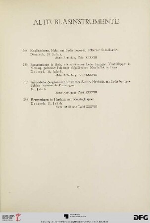 Alte Blasinstrumente (Nr. 255-258)