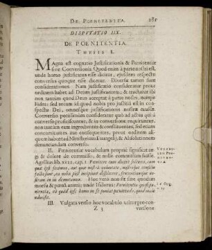 Disputatio IIX. De Poenitentia.
