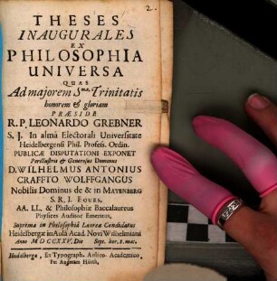 Theses inaugurales ex philosophia universa
