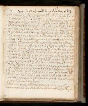 O. Lettre de Mr. Arnaud du 10. May 1683.
