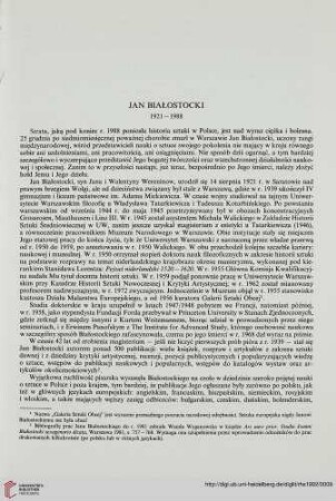 19: Jan Białostocki 1921-1988