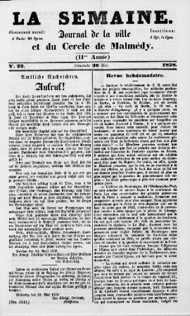 La semaine. 1858-1916