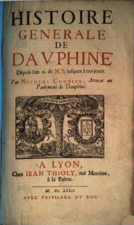 Histoire générale de Dauphiné