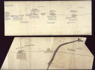 Grubenriss von dem Tiefen Fürstenstollen, kolorierte Handzeichnung, 1669