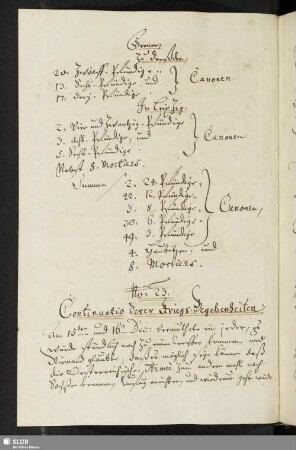 No: 23. Continuatio derer Kriegs-Begebenheiten.