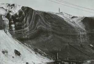 Braunkohleabbau, Bornaer Revier, Grube Adelheid, eisgestauchtes Flöz