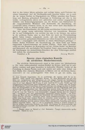 1: Spuren eines römischen Kastells im nördlichen Niederösterreich