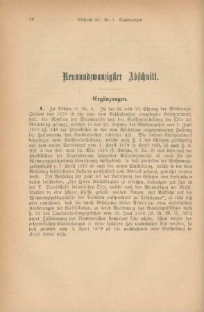 Neunundzwanzigster Abschnitt. Ergänzungen