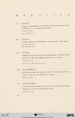 Mobiliar (Nr. 99-157)