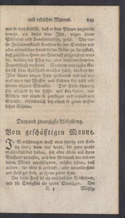 Drey und zwanzigste Abtheilung. Vom geschäfftigen Manne