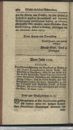 Vom Jahr 1728