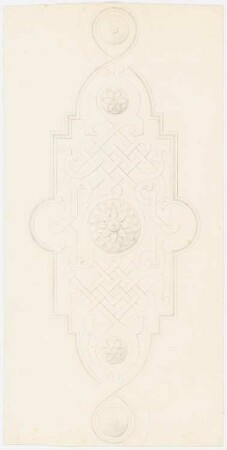Villa, Kairo (?): Ornament im Stile der figura ansata mit zweizeiligem, ausgeschmückten Flechtband und geometrischen Motiven
