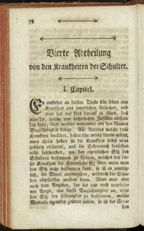 Vierte Abtheilung von den Krankheiten der Schulter.