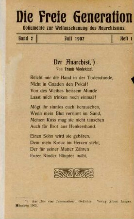 Band 2, Juli 1907, Heft 1