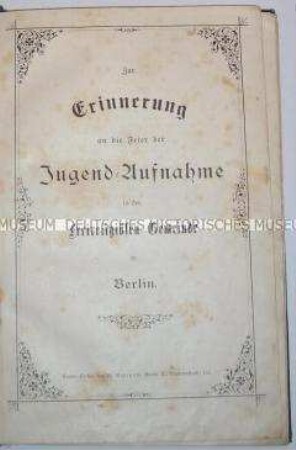 Gedicht zur Jugendweihe in der freireligiösen Gemeinde zu Berlin
