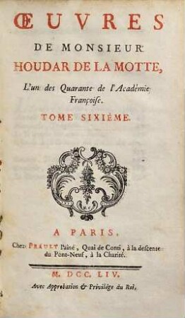 Oeuvres De Monsieur Houdar De La Motte, ..., 6