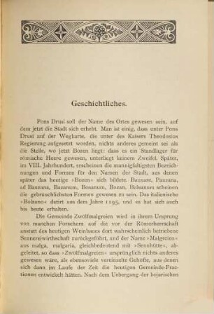 Bozen (Gries) und ihre Umgebung : Mit 27 Illustrationen, 1 Orientirungstafel, 2 Karten u. 2 Plänen