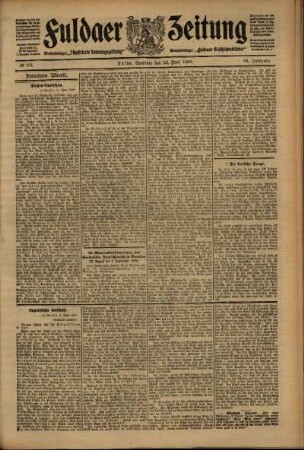 Zweite Ausgabe vom Samstag, den 12. Juni 1909.