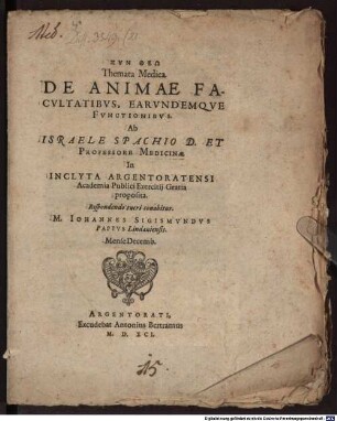Themata med. de animae facultatibus