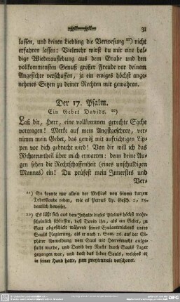Der 17. Psalm. Ein Gebet Davids
