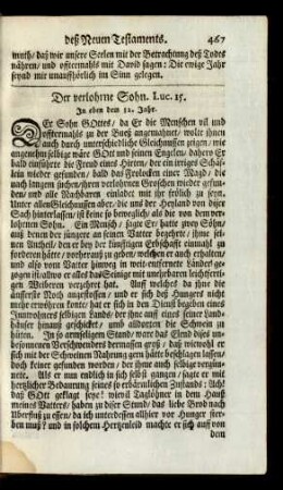 Der verlohrne Sohne. Luc. 15.