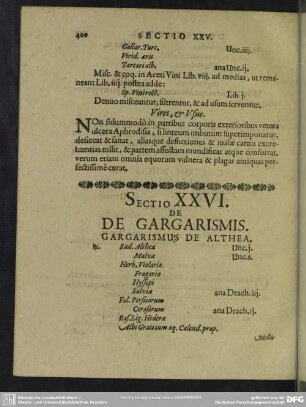 Sectio XXVI. De Gargarismis