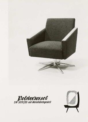 Polstersessel mit Metalldrehgestell (Modell 3017/20)