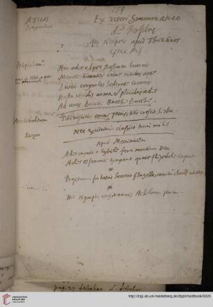 Ex veteri Grammatico de Versibus qui Neapoli apud Theatinos extat